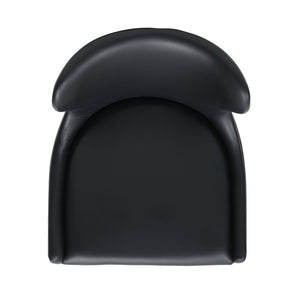English Elm Blair Wood Upholstered Barstool: Elegant Black Design With Wingback Support & Gold Accents, Fully Assembled B365P398072