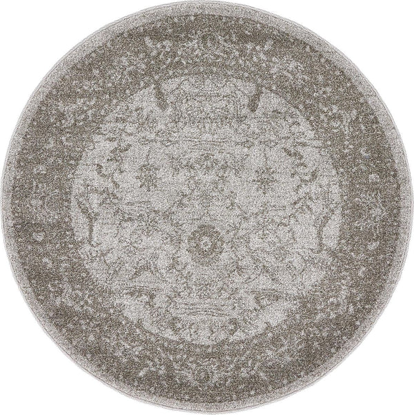 Unique Loom Gray 3' 1" Round La Jolla Rug - Soft Contemporary Accent For Modern Living Spaces And Décor Gray  3132020-unique-loom