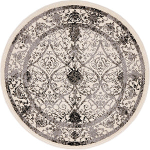 Unique Loom Gray 3' 1" Round La Jolla Rug - Soft Contemporary Accent For Modern Living Spaces And Décor Ivory,Gray  3132021-unique-loom