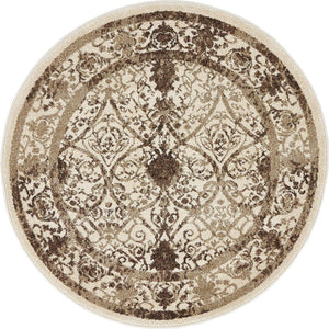 Unique Loom Gray 3' 1" Round La Jolla Rug - Soft Contemporary Accent For Modern Living Spaces And Décor Beige  3132022-unique-loom