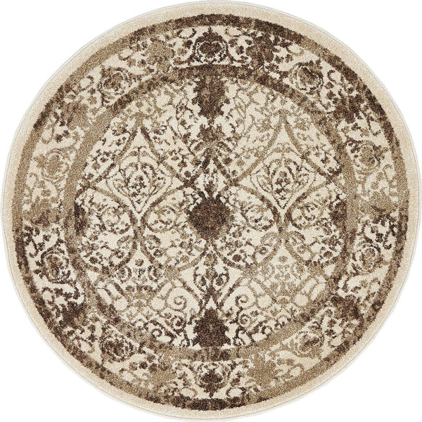 Unique Loom Gray 3' 1" Round La Jolla Rug - Soft Contemporary Accent For Modern Living Spaces And Décor Beige  3132022-unique-loom