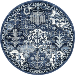 Unique Loom Gray 3' 1" Round La Jolla Rug - Soft Contemporary Accent For Modern Living Spaces And Décor Blue  3132030-unique-loom