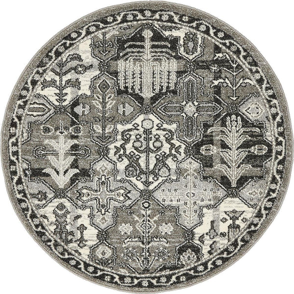 Unique Loom Gray 3' 1" Round La Jolla Rug - Soft Contemporary Accent For Modern Living Spaces And Décor Gray  3132031-unique-loom