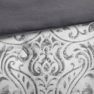JLA Home Madison Park - 12 Jacquard Comforter Set with Damask Metallic Accents, Hypoallergenic 12-Piece Bed Ensemble 90 L x 104 W x 1.5H MP10-8438