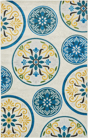 Unique Loom Terracotta Outdoor Rug - 5' X 8' Stylish And Durable Modern Design For Patios And Porches Cream  3132568-unique-loom