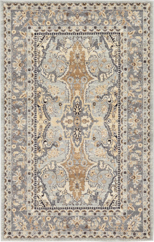 Unique Loom Silver Tradition Rug - Elegant 5'1" X 8' Design With Shimmering Tones For Modern Interiors Silver  3132759-unique-loom