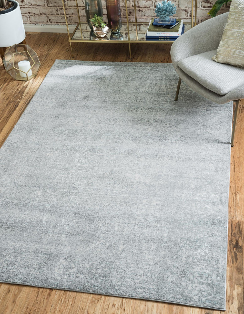Unique Loom Silver Tradition Rug - Elegant 5'1" X 8' Design With Shimmering Tones For Modern Interiors Silver  3132759-unique-loom