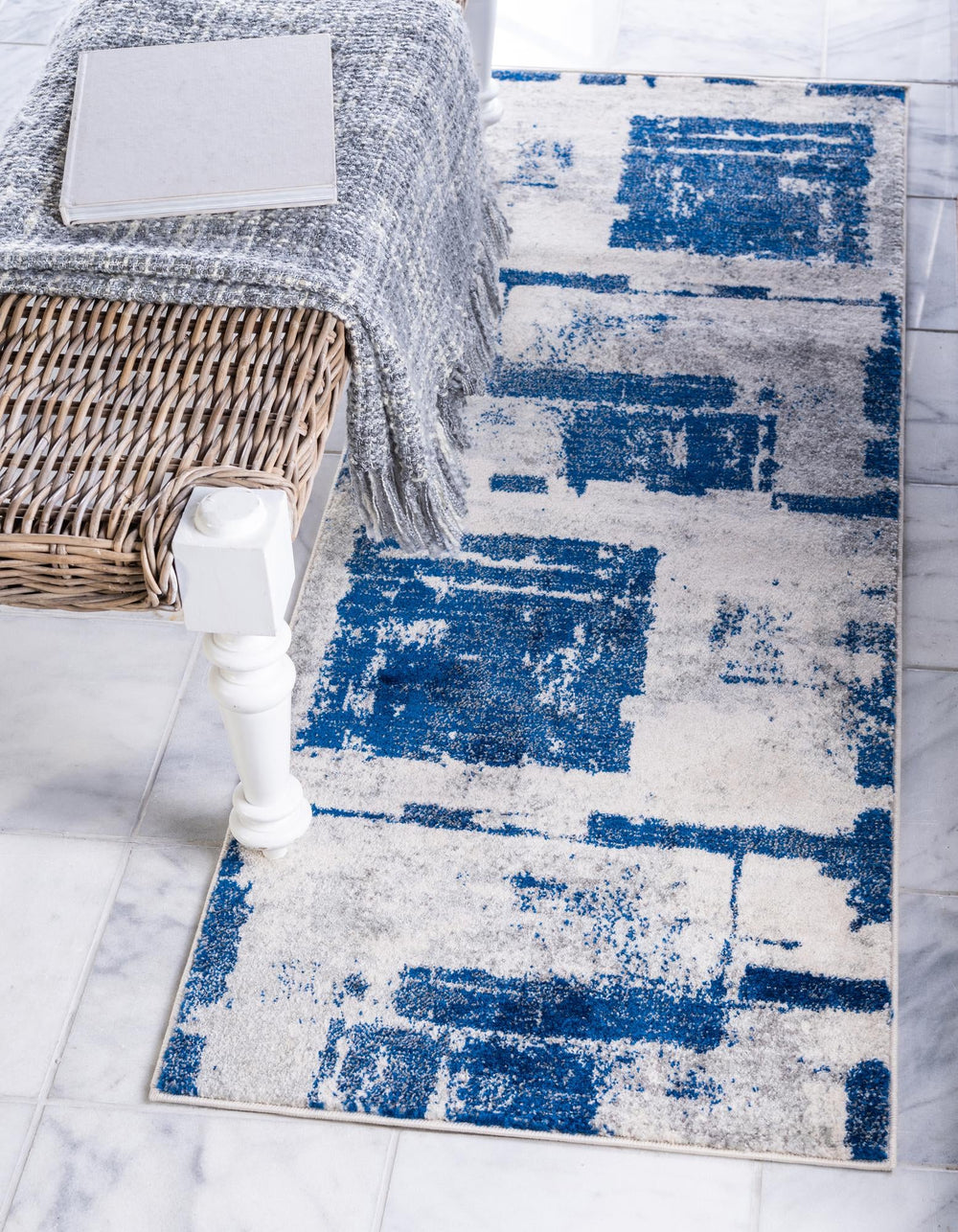 Unique Loom Navy 3' X 10' Tradition Runner - Timeless Design For Hallways And Entryways, Durable & Stylish! Navy,Blue  3132803-unique-loom