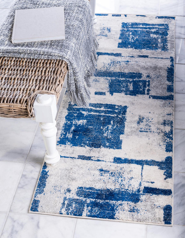 Unique Loom Navy 3' X 10' Tradition Runner - Timeless Design For Hallways And Entryways, Durable & Stylish! Navy,Blue  3132803-unique-loom