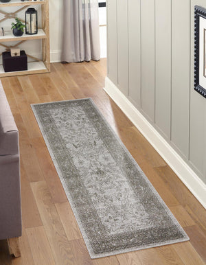 Unique Loom Blue La Jolla Runner Rug - Stylish Coastal Charm For Indoor Or Outdoor Spaces, 2' X 6'1" Size Gray  3133384-unique-loom