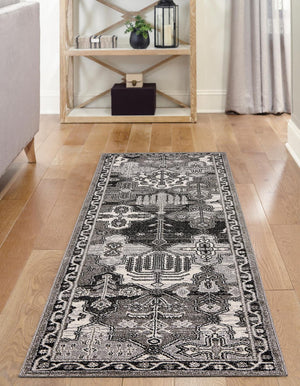 Unique Loom Ivory Runner - Elegant 2' X 6' La Jolla Design For Stylish Hallways And Entryways, Durable Weave Gray  3133412-unique-loom