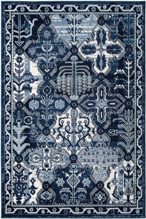 Unique Loom Ivory Runner - Elegant 2' X 6' La Jolla Design For Stylish Hallways And Entryways, Durable Weave Blue  3133418-unique-loom