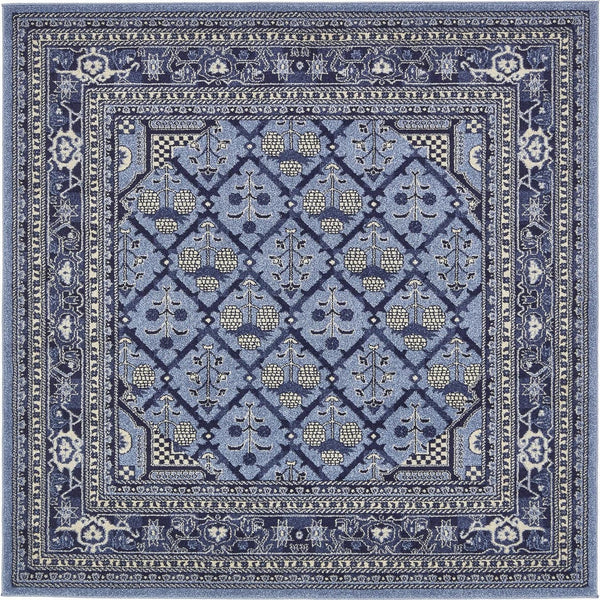 Unique Loom Ivory Runner - Elegant 2' X 6' La Jolla Design For Stylish Hallways And Entryways, Durable Weave Blue  3133430-unique-loom