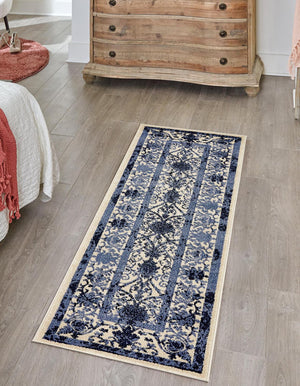 Unique Loom Purple La Jolla 6' Round Rug - Vibrant Luxury Centerpiece For Home Décor And Modern Living Spaces Ivory,Blue  3114696-unique-loom