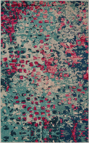 Unique Loom Green Jardin 3' X 5' Area Rug - Vibrant, Durable Design Perfect For Indoor Or Outdoor Spaces! Blue  3133791-unique-loom