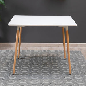 English Elm Modern Mid-century 5 Piece Dining Set with Eames Style Chairs and Beech Wood Legs B011S02494