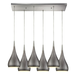 Lindsey 30'' Wide 6-Light Rectangular Pendant - Satin Nickel 31341/6RC-WZ Elk Lighting