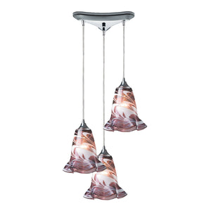 Vestido 14'' Wide 3-Light Triangular Pendant - Polished Chrome 31342/3VPUR Elk Lighting