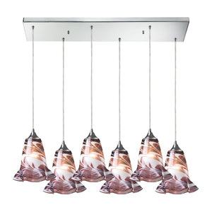 Vestido 9'' Wide 6-Light Pendant - Polished Chrome 31342/6RC-VPUR Elk Lighting