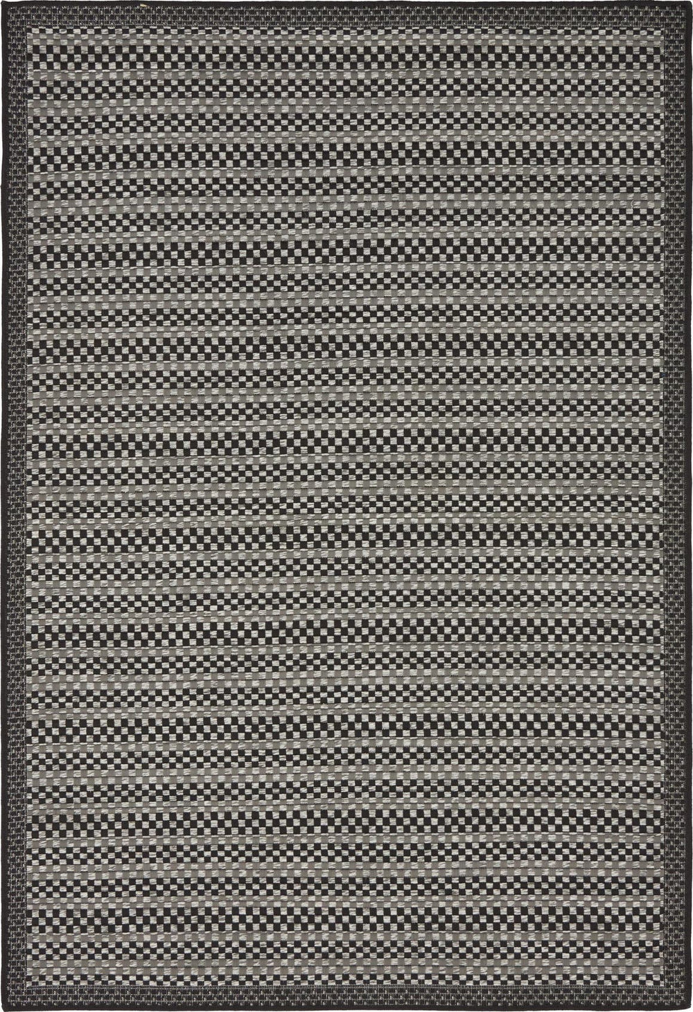 Unique Loom Gray Outdoor Border Rug - Modern 4' X 6' Design For Patios And Gardens, Durable And Stylish Decor Brown  3135599-unique-loom