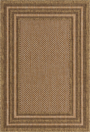 Unique Loom Gray Outdoor Border – Elegant 4' X 6' Garden Accent For Defining Spaces And Framing Pathways Brown  3135601-unique-loom