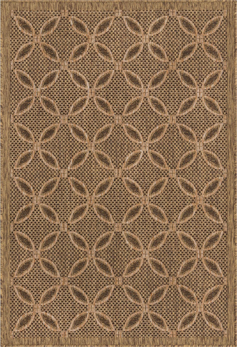 Unique Loom Brown Outdoor Trellis Rug - Stylish And Durable 4' X 6' Design For Your Patio Or Garden Space Brown  3135648-unique-loom