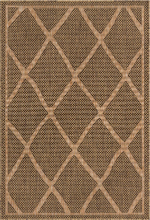 Unique Loom Brown Outdoor Trellis Rug - Stylish And Durable 4' X 6' Design For Your Patio Or Garden Space Brown  3135648-unique-loom