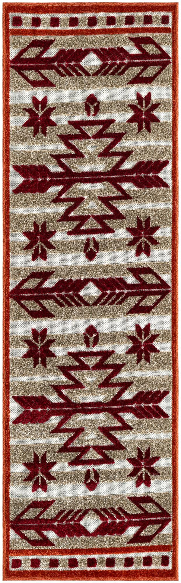 Unique Loom Gray Outdoor Modern Runner Rug – Durable 2' X 6' Design For Stylish Walkways & Patios, Weather-resistant Burgundy  3136720-unique-loom