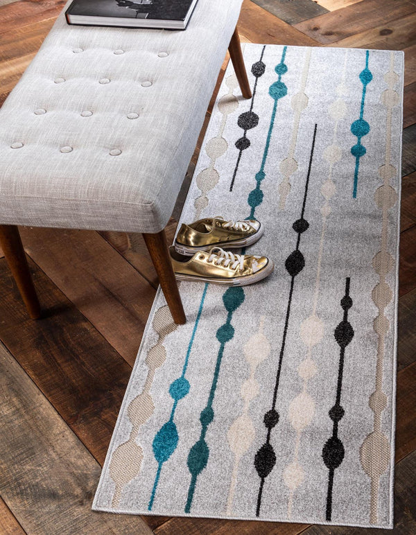 Unique Loom Gray Outdoor Modern Runner Rug – Durable 2' X 6' Design For Stylish Walkways & Patios, Weather-resistant Gray  3136793-unique-loom