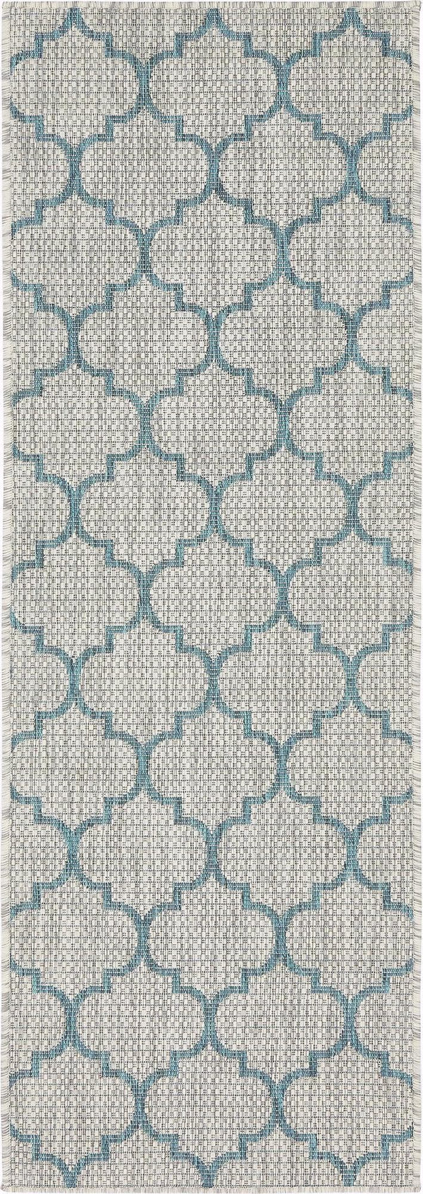 Unique Loom Gray Outdoor Trellis Runner - Stylish 2' X 6' 1 Design For Indoor & Outdoor Spaces, Weather-resistant Gray  3136827-unique-loom