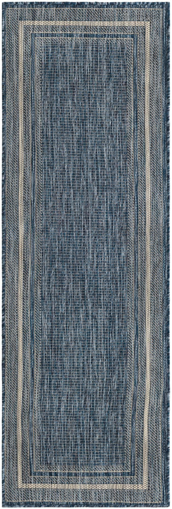 Unique Loom Blue Outdoor Border Runner - Vibrant 2' X 6' Design To Brighten Up Your Patio And Outdoor Spaces Blue  3136832-unique-loom