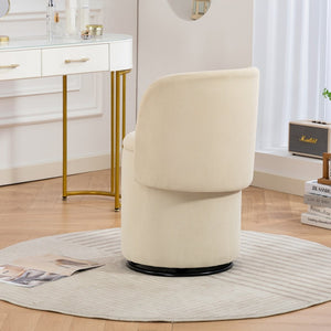 English Elm Stylish Barrel Swivel Accent Chair Upholstered Seat with Storage for Vanity or Dining W3248P424639