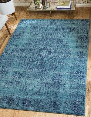 Unique Loom Black Tradition 2' X 6' Durable Runner Rug For Timeless Style In High-traffic Areas And Homes Turquoise  3137252-unique-loom