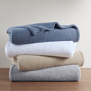 JLA Home Madison Park - Blanket ultra-soft cloud-like comfort, OEKO-TEX certified, machine washable cozy warmth for home Navy Blue BR51-4446
