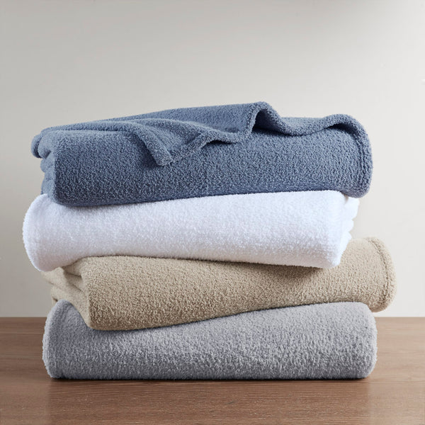 JLA Home Madison Park - Blanket ultra-soft cloud-like comfort, OEKO-TEX certified, machine washable cozy warmth for home Navy Blue BR51-4446