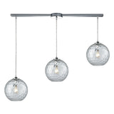 Watersphere 36'' Wide 3-Light Slim Linear Pendant - Polished Chrome with Clear 31380/3L-CLR Elk Lighting