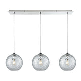 Watersphere 36'' Wide 3-Light Linear Pendant - Polished Chrome with Clear 31380/3LP-CLR Elk Lighting