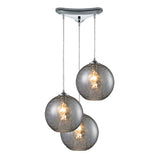 Watersphere 12'' Wide 3-Light Pendant - Polished Chrome with Smoke 31380/3SMK Elk Lighting