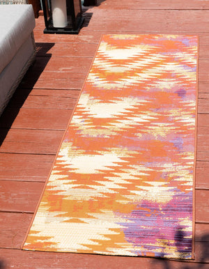 Unique Loom Multi Vibrant 2' X 4' Outdoor Runner - Elevate Your Patio With Lively Colors And Modern Design Red  3180181-unique-loom