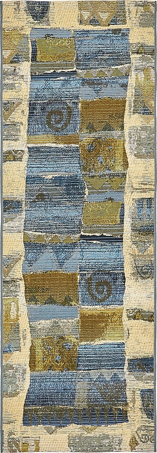 Unique Loom Red Outdoor Modern 6-foot Runner Rug - Vibrant Weather-resistant Decor For Patios And Decks Blue  3138454-unique-loom