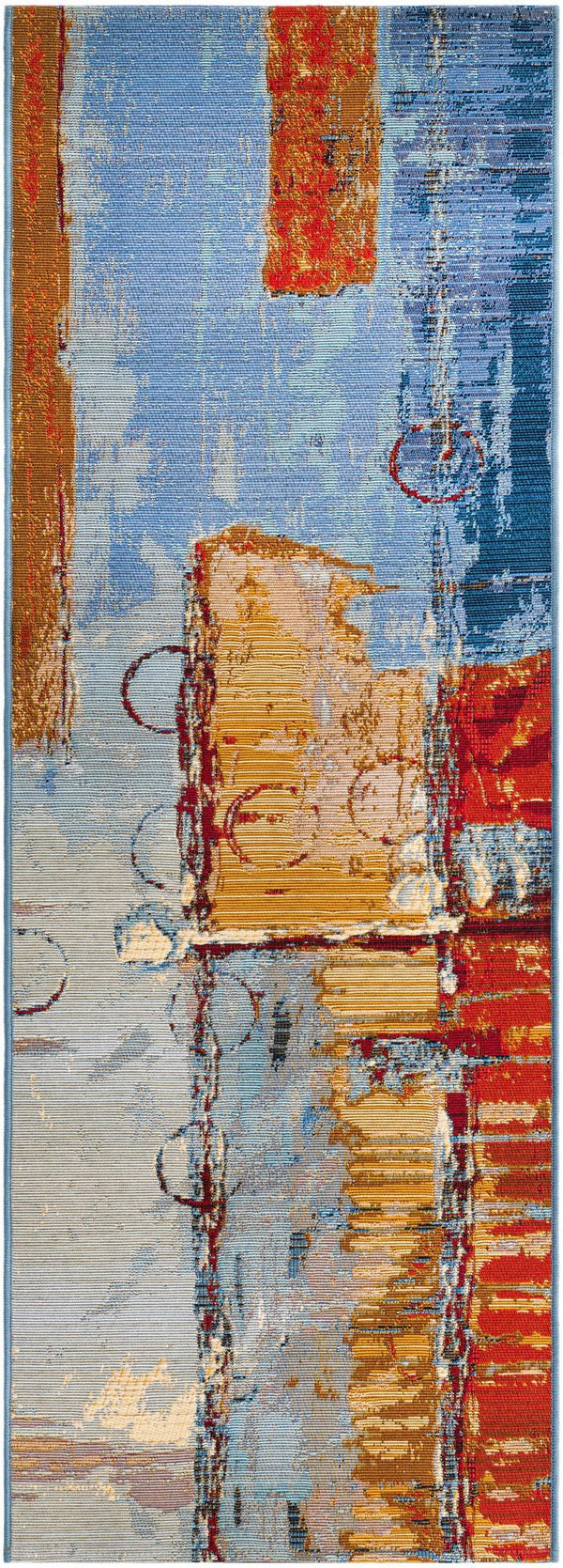 Unique Loom Red Outdoor Modern 6-foot Runner Rug - Vibrant Weather-resistant Decor For Patios And Decks Multi  3138461-unique-loom