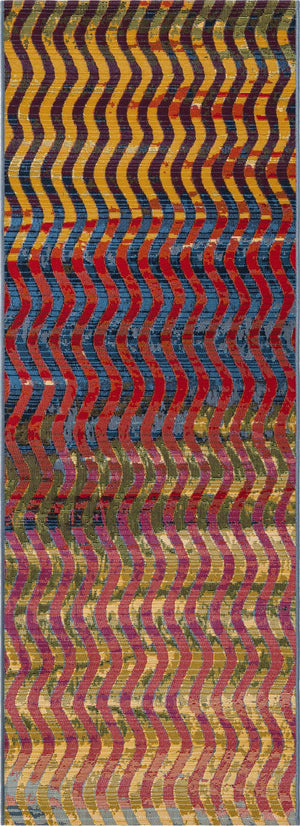 Unique Loom Red Outdoor Modern 6-foot Runner Rug - Vibrant Weather-resistant Decor For Patios And Decks Multi  3138468-unique-loom