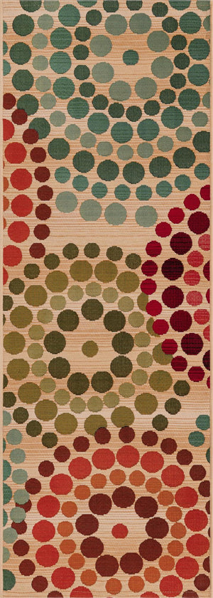 Unique Loom Multi Outdoor Modern 2' X 6' Multi-hued Runner Rug - Durable, Stylish & Weather-resistant Design Beige  3138504-unique-loom