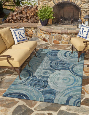 Unique Loom Multi Vibrant 2' X 3' Outdoor Rug - Enhance Your Space With Modern Style And Durable Design Today! Blue  3141051-unique-loom