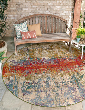 Unique Loom Multi 2' X 8' Outdoor Modern Runner - Vibrant Colors And Sleek Design For Your Patio Or Deck Space Multi  3152846-unique-loom