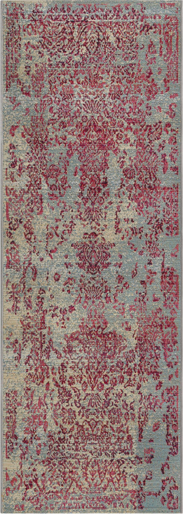 Unique Loom Light Blue Outdoor Botanical Rug – Refreshing Design For Stylish Patios And Gardens, 4' X 6' Size Blue  3138620-unique-loom