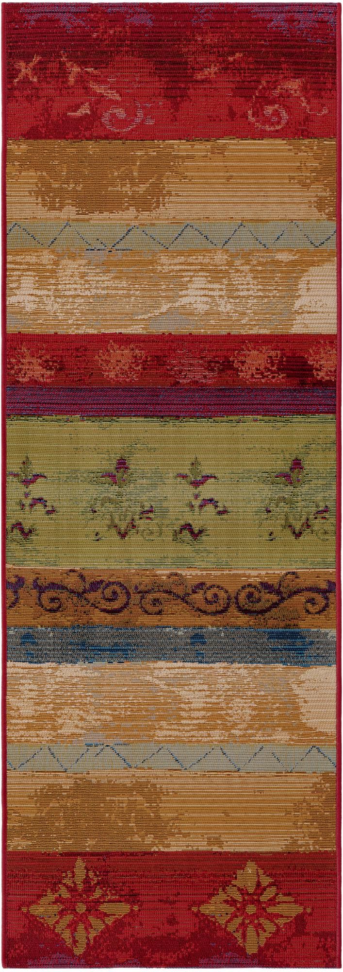 Unique Loom Rust Red Outdoor Modern Rug - Stylish 4'1" X 6'1" Design To Enhance Your Outdoor Living Space Multi  3138627-unique-loom