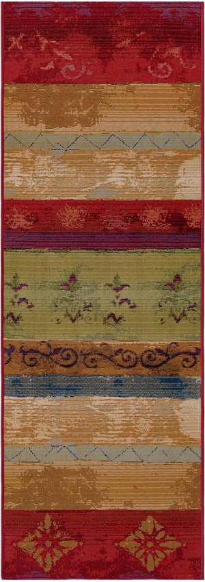 Unique Loom Rust Red Outdoor Modern Rug - Stylish 4'1" X 6'1" Design To Enhance Your Outdoor Living Space Multi  3138627-unique-loom