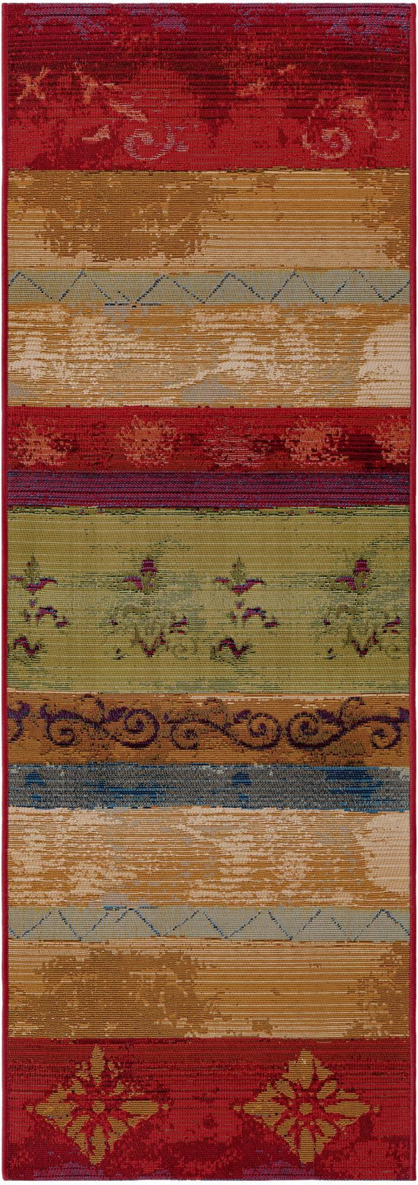 Unique Loom Rust Red Outdoor Modern Rug - Stylish 4'1" X 6'1" Design To Enhance Your Outdoor Living Space Multi  3138627-unique-loom