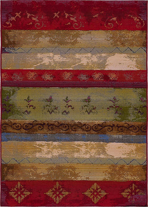 Unique Loom Rust Red Outdoor Modern Rug - Stylish 4'1" X 6'1" Design To Enhance Your Outdoor Living Space Multi  3138630-unique-loom